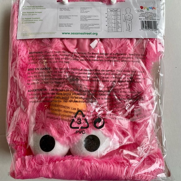 NWT Kids Pink Furry Elmo Costume w/headpiece 2T - Picture 4 of 5